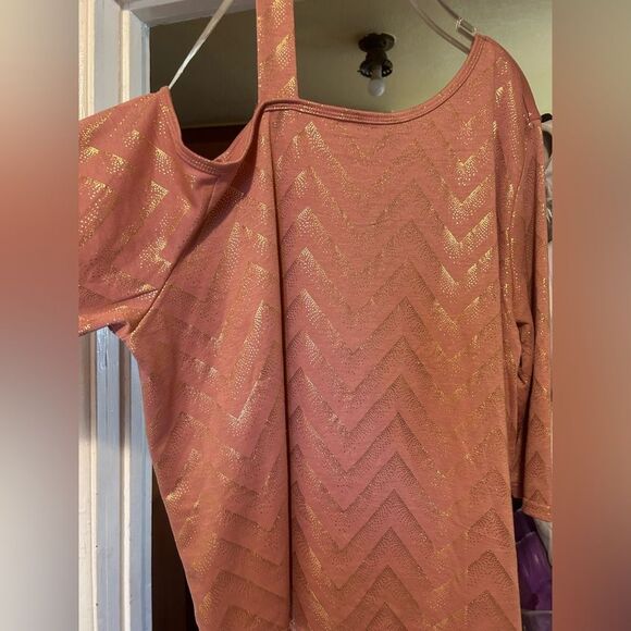 NWT New Look Pink and Gold One Shoulder Blouse - Picture 10 of 15